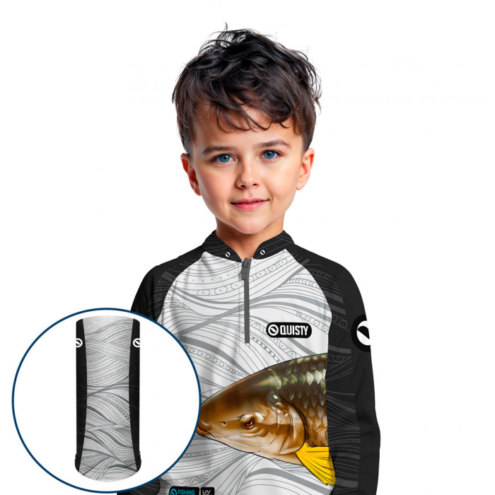 Combo Premium Infantil - Pro Elite Piapara Pesca Esportiva - Camisa + Punho Luva + Máscara DryUv50+ - Produção Turbo! 