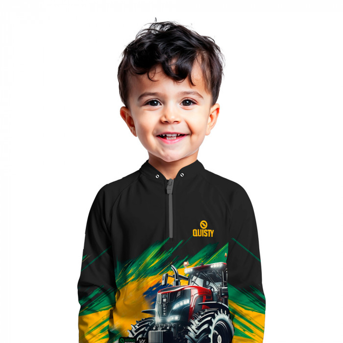 Camisa Premium - Pro Elite Trator da Nossa Terra - Agro Sports - DryUv50+ Punho Luva - Infantil