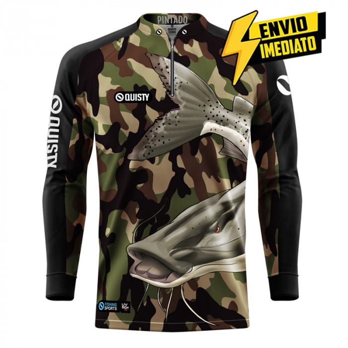 Camisa Premium - Pro Elite Pintado Pantanal Pesca Esportiva - DryUv50 + Punho Luva - Envio Imediato