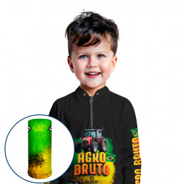 Combo Premium Infantil - Pro Elite Agro Bruto- Agro Sports- Camisa + Punho Luva + Máscara Premium Infantil DryUv50+- Produção Turbo! 