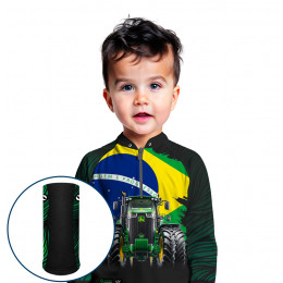 Combo Premium - Pro Elite Raízes Rurais do Brasil - Agro Sports - Camisa + Punho Luva + Máscara Premium DryUv50+ - Infantil