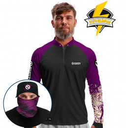 Super Combo Premium - Pro Elite Purple Night - Camisa + Punho Luva + Máscara Premium + Boné Tela DryUv50+